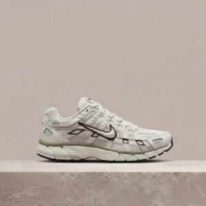 Nike P-6000 Earth Light Bone, sylwetka retro running, siatka i zamsz, biało-beżowa kolorystyka, unisex, HF0728-201