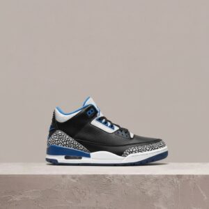 Jordan 3 Sport Blue, drop 2014, elephant print, Bred i True Blue w jednym, sylwetka unisex, czarny niebieski 136064-007