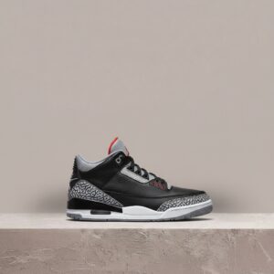 Air Jordan 3 Black Cement, kultowa sylwetka, skóra, elephant print, męskie sneakersy, drop 2018, 854262-001
