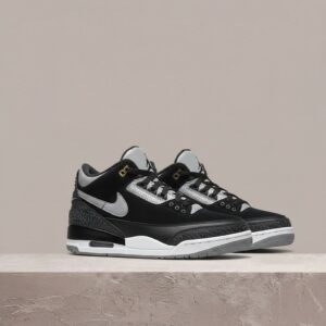Jordan 3 Tinker Black Cement, mid, Air w pięcie, skóra i zamsz, czarno szare, unisex, limitowany drop, CK4348-007