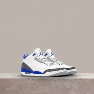 Air Jordan 3 Racer Blue, drop 2021, Black Cement w niebieskim, slonia skóra print, unisex, CT8532-145