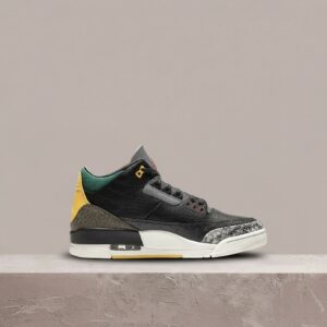 Air Jordan 3 SE Animal Instinct 2.0, czarna kolorystyka, reptilia, drop 2020, męskie, CV3583-003