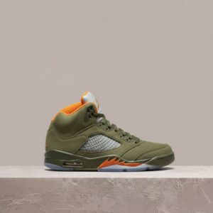 Air Jordan 5 Olive, drop 2024, sylwetka Army Olive Solar Orange, sneakersy męskie, zamsz siatka, DD0587-308