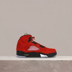 Air Jordan 5 Raging Bull, drop 2021, czerwono-czarna kolorówka, zamsz, lodowa podeszwa, unisex DD0587-600