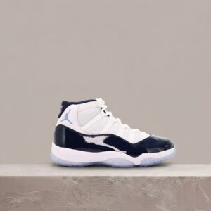 Air Jordan 11 Win Like 82, UNC colorway, biało granatowe sneakersy, lodowa podeszwa, unisex 378037-123