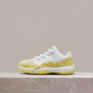 Air Jordan 11 Low Yellow Snakeskin, biało żółta kolorystyka, skóra, wkładka Nike Air, drop 2023, unisex, AH7860-107