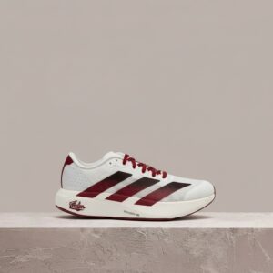 Sneakersy Adidas Adizero Evo SL, Indiana Hoosiers, biało-bordowa kolorystyka, sylwetka lekka JQ4576