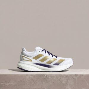 Adidas Adizero Evo SL, University of Washington, Washington Huskies, biało-fioletowe, lekka sylwetka, drop 2025 JQ4578