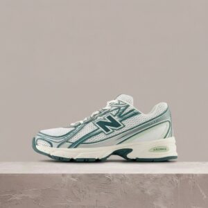 New Balance 740v2 White Marsh Green, sneakersy unisex, biało zielone, siatka, Y2K retro, amortyzacja piety, U740GR2