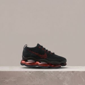 Nike Air Max Scorpion Flyknit, Black University Red, grubas z Air na podeszwie, unisex, DJ4701-004