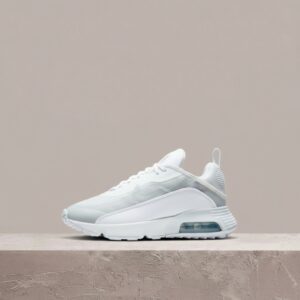 Nike Air Max 2090 Triple White, unisex, futurystyczna reinterpretacja Air Max 90, biało szara kolorystyka BV9977-100