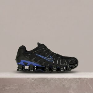 Shox TL Black Racer Blue od Nike, czarno-niebieski drop, sylwetka unisex, syntetyk, siatka, guma, AV3595-007
