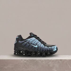 Nike Shox TL, męska sylwetka do biegania, czarno szara kolorystyka, syntetyk plus siatka, drop IF6202-002