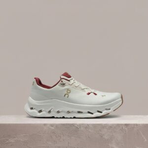 On Cloudtilt Pearl Ivory, niski sneaker unisex, kremowo bordowa kolorystyka, CloudTec Phase 3WF10562143