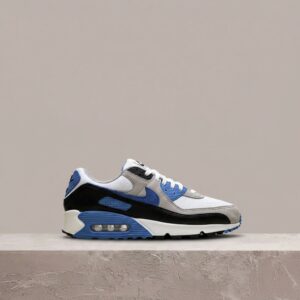 Sneakersy Nike Air Max 90 White Blue Crystal, męskie, transparentna podeszwa, Max Air, biało-niebieskie, DM0029-122