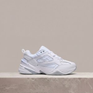 Nike M2K Tekno Pure Platinum, biało-szary colorway, dad-shoe silhouette, retro z 2018, model Jima Honga, unisex, AO3108-100