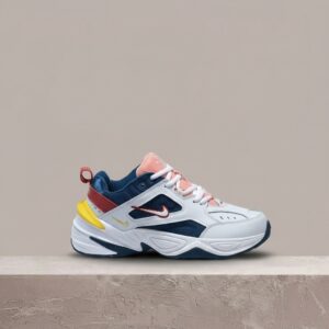 Nike M2K Tekno, biało-granatowa kolorystyka, niska sylwetka, skóra plus tekstyl, unisex drop AO3108-402