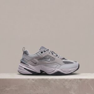 Nike M2K Tekno Atmosphere Grey, chunky sylwetka, szaro beżowa kolorystyka, unisex, dad shoe vibe, BV0074-001
