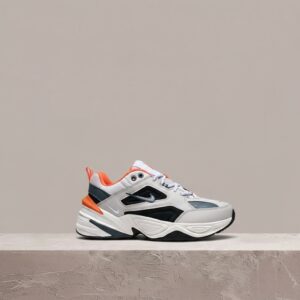 Nike M2K Tekno beż pomarańcz, chunky sneaker, retro sylwetka spod dad shoes, srebrne akcenty, unisex drop CI2969-001