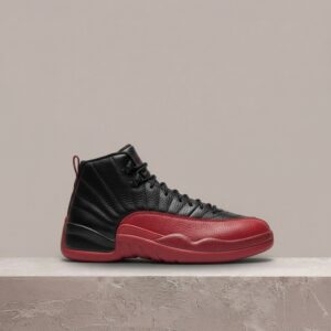Air Jordan 12 Flu Game 2016, czarno czerwona sylwetka, drop retro, męskie sneakersy, 130690-002