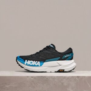 Hoka Mafate X, sylwetka trailowa, Black Skyward Blue, karbon w podeszwie, Vibram Megagrip, unisex 1161990-BKSK