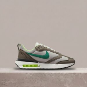 Air Max Dawn Olive, Nike, unisex, szaro oliwkowa kolorystyka, zielony Swoosh, neonowy Air w pięcie, drop 2022, DH4656-002