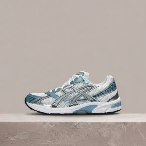 ASICS GEL-1130, biało błękitna kolorystyka, siatka, syntetyk, sylwetka unisex, must have, 1201A256-116