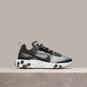 Nike React Element 87 Anthracite Black, drop z 2018, przezroczysta cholewka, sylwetka unisex, AQ1090-001