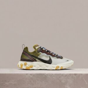 React Element 87 Moss, khaki colorway, Nike lifestyle, piankowa podeszwa React, unisex AQ1090-300