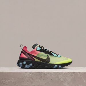 Nike React Element 87 Volt Racer Pink, drop 2019, transparentna sylwetka, street sneakersy unisex, AQ1090-700