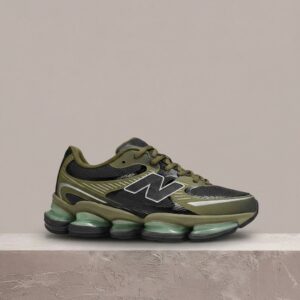New Balance Abzorb 2000 Wakame Black, sylwetka unisex, khaki, skóra plus tekstyl, drop U20006E1