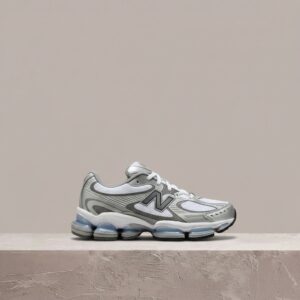 New Balance Abzorb 2000, sylwetka unisex, biało-szara, siatka, overlay, segmentowana podeszwa U2000AA