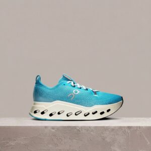 ON Cloudsurfer Max, błękit biel, siatkowa cholewka, unisex sneakersy do kolekcji 3WF30224289