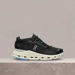 ON Cloudnova 2 Black Wash, niski sneaker unisex, czarno-błękitna kolorówka, tekstyl plus syntetyk 3WE30221463