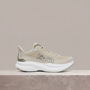 Hoka Mach 6, white cream, unisex sneakersy, siatka jacquard, lekka sylwetka do biegania, drop 2024, 1147790-OKB