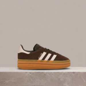 Gazelle Bold Icey Pink Auburn, sylwetka Adidas, brąz z różem, zamsz i skóra, drop na ulicę, unisex JI0326