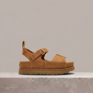 UGG Goldenstar HI brąz, zimówki unisex, skóra plus zamsz, kolekcjonerski kolor, mocna sylwetka, 1167356-CHE