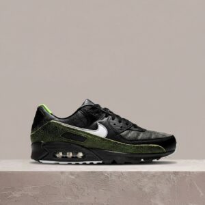 Air Max 90 Tiempo, Nike, unisex, czarno-zielona kolorówka, Mad 90 Pack, przetarta skóra, Max Air, Waffle, IU0523-010