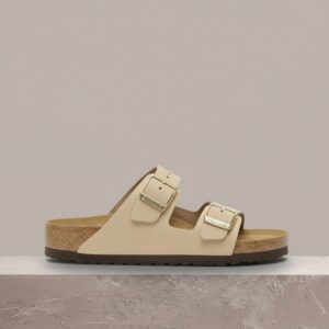 Birkenstock Arizona Sandcastle, sylwetka unisex, beż piasek, zamsz, korkowa podeszwa, klasyk, 1019013