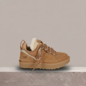 UGG Lowmel Chestnut, damskie śniegowce, brąz, skóra plus tekstylia, zimowy drop, 1144032-CHE