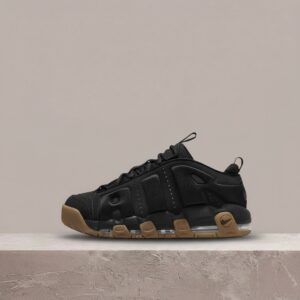 Air More Uptempo Low Black Gum, obniżona sylwetka, czarno gumowy kolorway, Nike unisex, FZ3055-003