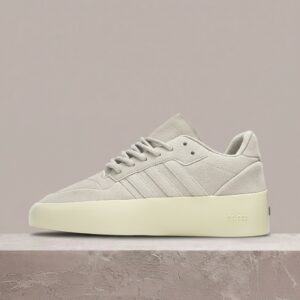 Adidas 86 Low Fear of God Athletics Talc, kolab, beżowo-czarna sylwetka, zamsz, drop 2023, unisex IE6215