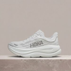 Sneakersy Hoka Bondi 9, Cosmic Grey Stardust Grey, unisex, siatka, MetaRocker, amortyzacja EVA, 1162011-CRDS
