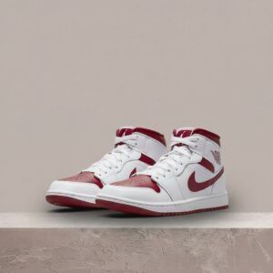Air Jordan 1 Mid Reverse Chicago, drop White Pomegranate, skóra, Air-Sole, unisex sneakersy koszykarskie, BQ6472-161