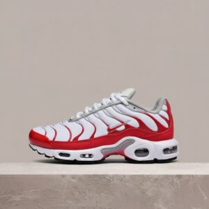 Nike Air Max Plus męskie, White University Red Wolf Grey, TN sylwetka, siatka syntetyk, must have, IF6224-101