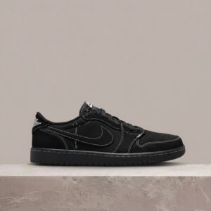 Air Jordan 1 Low OG SP Travis Scott Black Phantom, czarna kolorystyka, skóra i nubuk, unisex sneakersy, DM7866-001