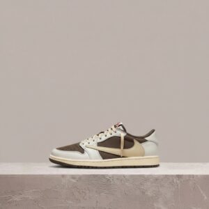Air Jordan 1 Low OG SP Travis Scott Reverse Mocha, sylwetka unisex, kolorystyka biało brązowa, skóra i nubuk, DM7866-162