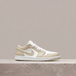 Air Jordan 1 Low Sail Rattan, unisex, skóra, Jumpman, drop 2022, sylwetka lifestyle, FB7168-121