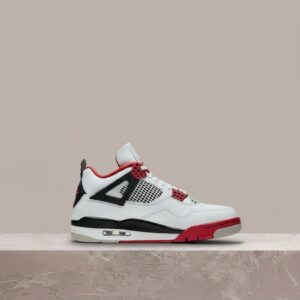 Jordan 4 Retro Fire Red, unisex, white fire red black tech grey, drop 2020, skóra i siatka, DC7770-160