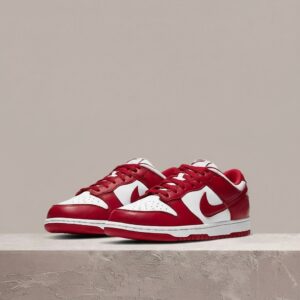 Nike Dunk Low Retro SP St Johns, czerwono-białe, skóra, unisex, retro drop, Be True To Your School CU1727-100